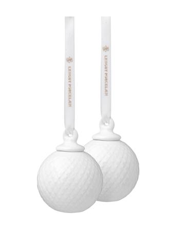 Rhombe Dekorationskugle 2 Stk. Home Decoration Easter Decoration Hvid Lyngby Porcelæn