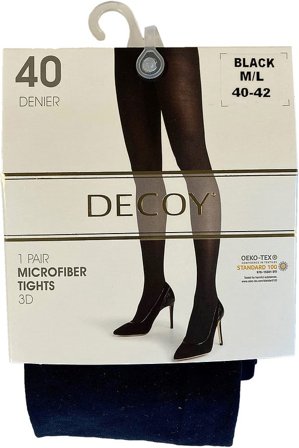 Decoy Microfiber tigths Sort 40 Den. M/L, Tøj & Bolig, Tøj, Strømpebukser