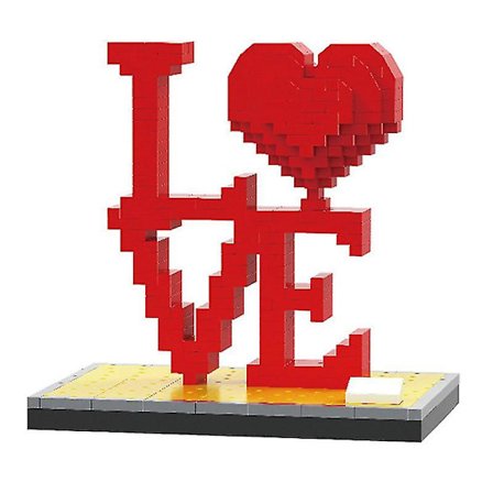Kærlighed Rød Rose Hjerte Byggeklodser Mikro Partikler Byggeklodser Legetøj Romantisk Gave Til Kæreste Kone Kæreste Ny