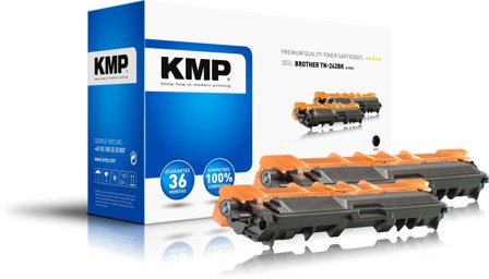 KMP DOUBLEPACK B-T57D - 2-pack - svart - kompatibel - tonerpatron (alternativ for: Brother TN242BK)