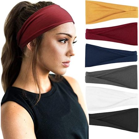 6-pakning hårbånd for kvinner Yoga og løping Hodebånd Sports Wo