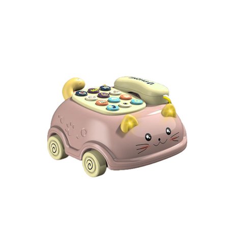 Vridtelefonleksaker Starkt motstånd Odla kognition Elektronisk utbildning Lärande Musiktelefonleksak för studier - Rosa