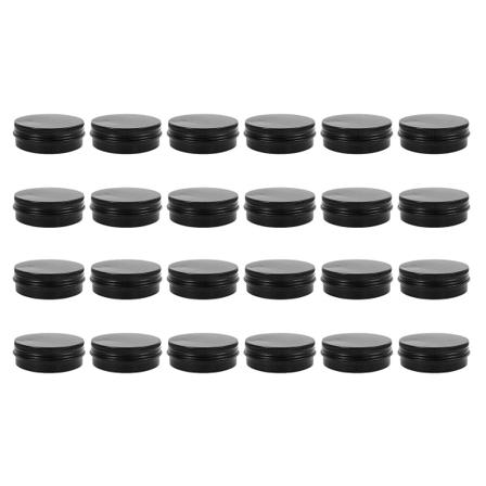 Alumiiniset peltipurkit - 24 pakkausta 2OZ / 60G pyöreä metallipurkkisäiliö ruuvikorkkiset teräspurkit Kosmetiikanäyteastiat Kynttilämatkapurkit (FMY)