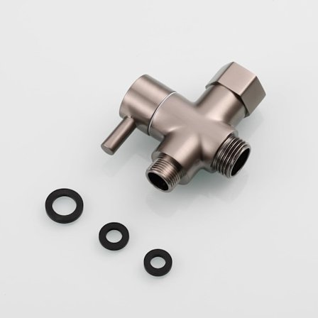 3-tiehaaraventtiili messinki sulkuventtiili 3/8"-12/17 adapteri WC-vesijohtoon, nikkeli