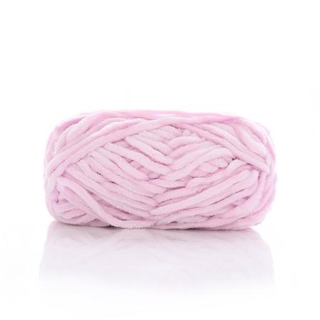 Chenille sammetsgarn Chunky stickade kardade trådar LJUSROSA light pink