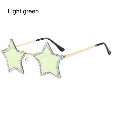 Stjärnformade solglasögon Rhinestone Pentagon solglasögon LIGHT