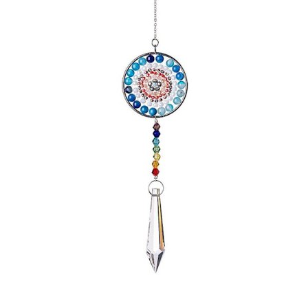 Chakra Krystall Solfanger Runde Krystaller Perleanheng Hengende Prisme Dråpe Solfanger for Vinduer Hjem Hagedekor