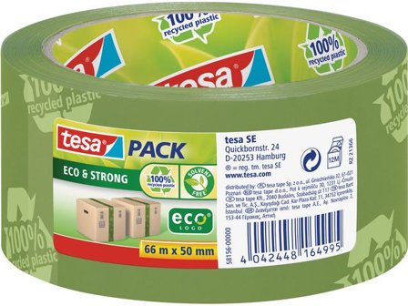 TESA Packtejp Eco & Strong 50mmx66m grön logo - Lyreco - Emballage och lagerutrustning - Packtejper - Packtejp PP