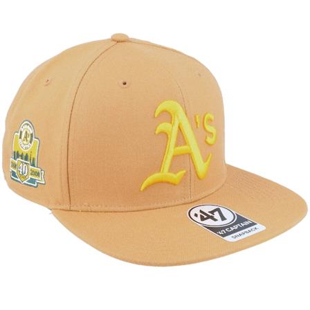 47 Brand - MLB Beige snapback Keps - Hatstore Exclusive x Oakland Athletics Cooperstown Sure Shot Captain Camel/Yellow Snapback @ Hatstore