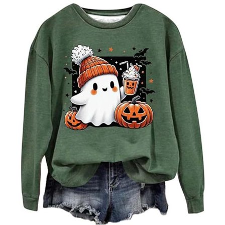 Halloween kostym Dam pullover sweatshirt grön