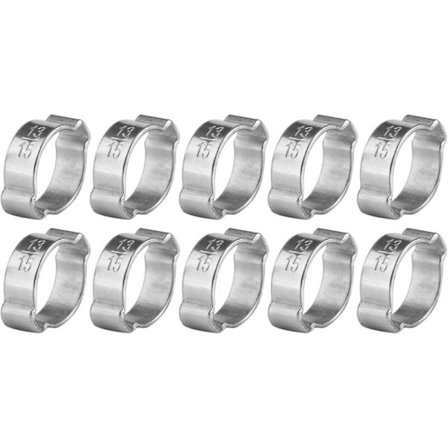 10 kpl letkukiristimiä, säädettävät ruostumattomasta teräksestä valmistetut putkikiristimet (13–15 mm)