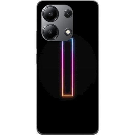 Kompatibel Mobilcover til Xiaomi Xiaomi Redmi Note 13 4G Minimalistisk neonbogstav I i regnbuefarver mod mørk baggrund