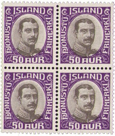 Island - Tjenestemærker AFA 39 - 4-blok - Postfrisk