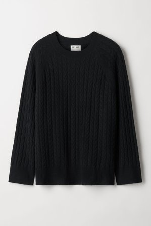 Soft Goat - Oversize Cable Knit - Women cashmere sweater - M - Black