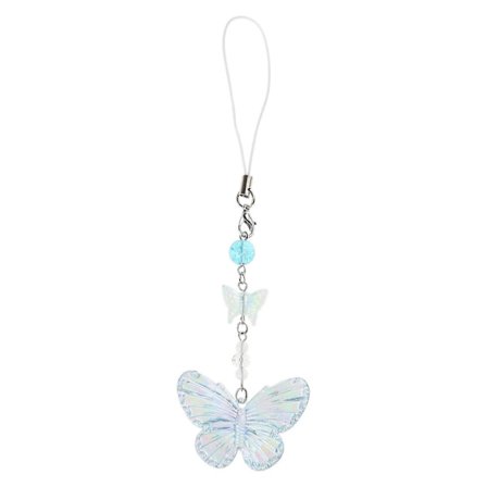 Y2K Sommerfugl Telefon Vedhæng Nøglering Rygsæk Charm Sommerfugl Telefon Charm Akryl Materiale Gave til Teenagere og Voksne Transparent