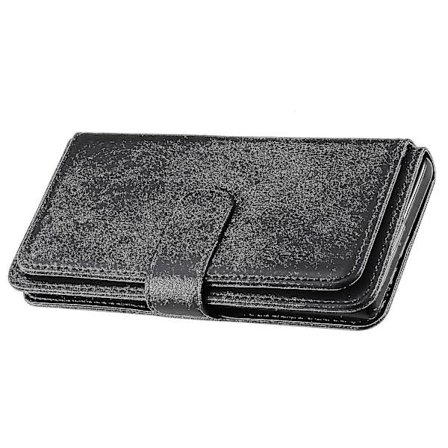 Motorola Moto G 5g Plus Fodral Retro Läder Plånbok Flip Magnetiskt Omslag 10 Kortplatser - Svart