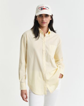 GANT Damen Gestreifte Relaxed Fit Luxury Oxford-Bluse (44)