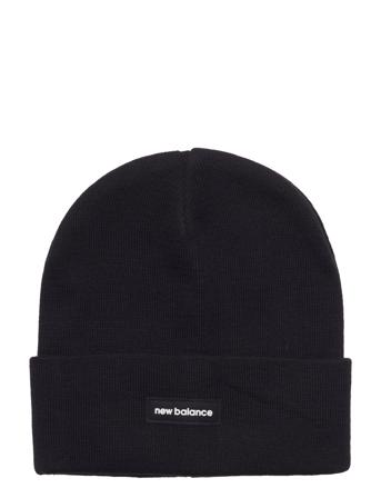Linear Knit Cuffed Beanie Accessories Headwear Beanies Svart New Balance*Betinget Tilbud