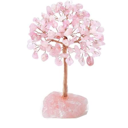 Rosekvarts Krystalltre Rosa Dekor Healing Krystall Edelsten Penger Tre Feng Shui Kontor Skrivebord Dekor Reiki Lykke Krystall F