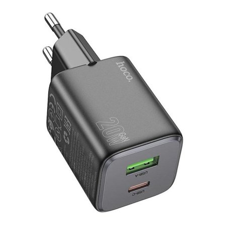 Hoco Väggladdare 1xUSB-C 1xUSB-A 20W N41 - Svart