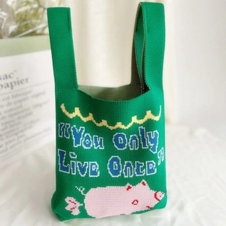 Strikket Håndveske Tote Bag Skulderveske