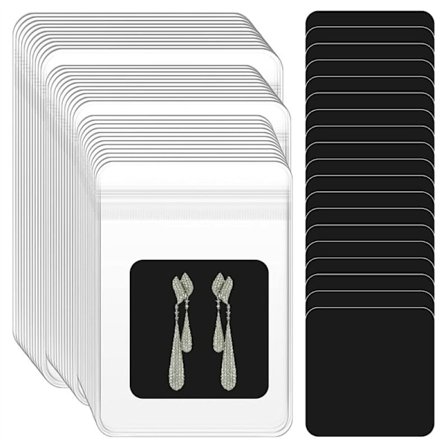 Kirkkaat muoviset vetoketjupussisarjat, joissa on tummumisenestopaperinauhat koruille, lahjakorteille, 120 kpl