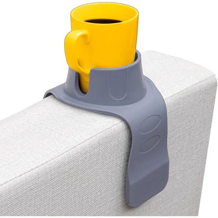 Silikone sofa kopholder grå 42 x 14,5 x 9 cm armlænsorganisator punkteringssikker doven kaffekop kompatibel med de fleste mærker