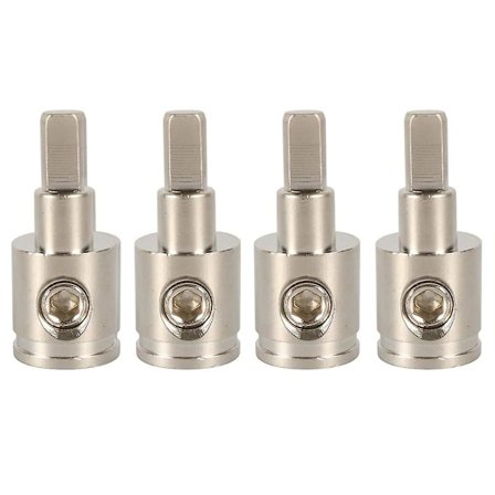 Amp-ingångsreducerare 0 Gauge till 4 Gauge Trådreducerare/Jord GA-adaptrar Nickelförkromad Mässing 4 st