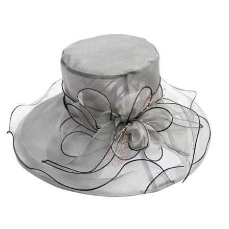 Sommar Kvinnors Spets Kyrka Klänning Hatt Bred Brätte Blad Blomma Bröllop Duscha Hatt Solhattar Strandfest