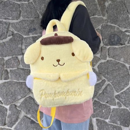 Ny Sanrio Tegneserie Søt Plysj Ryggsekk Cinnamoroll Kuromi Jente Hjerte Stor Kapasitet My Melody Skulderveske Barn Julegave[HK] Purin V