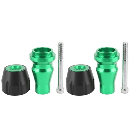 Universal Motorcykel Udstødnings Crash Pad 10mm Beskytter Ramme Glide Stainless Steel Grøn