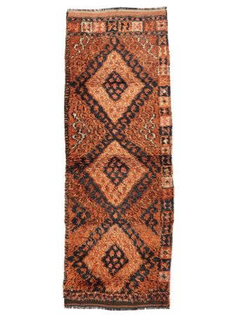 Hand Knotted Herki Vintage Rug 100X275 Dark Red/Black