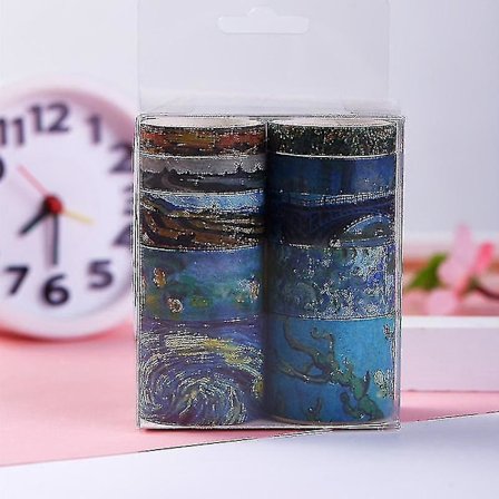 Peruskoristepaperiteippi DIY-leikekirja Suunnittelija Päiväkirjan Tarra Naamiointiteippi Koulun Toimistotarvikkeet 2 rullan sarja Washi-teippi 