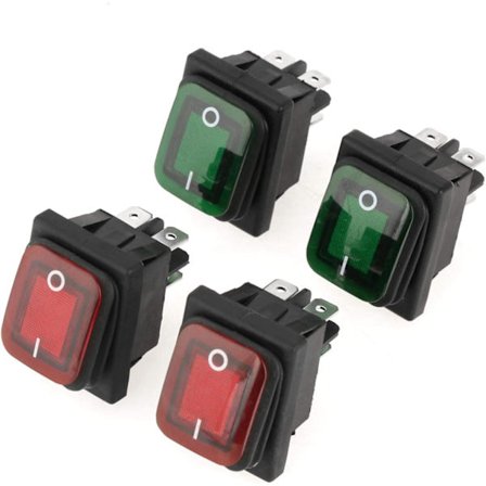 4-styks/samling vippekontakt 4-benet 2 position tænd/sluk sort vandtæt kontakt