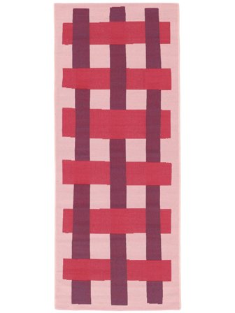 Charlie Tapis D’intérieur/Extérieur Lavable 80X200 Petit Rose Carreaux Couloir