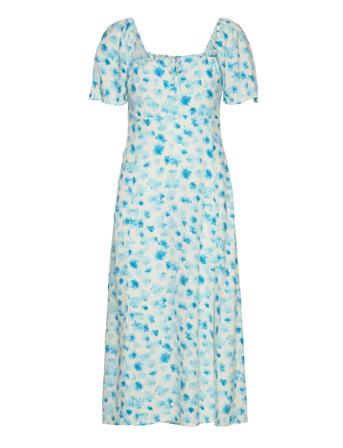 Enibiza Ss Midi Dress Aop 7014 Dresses Summer Dresses Blå Envii*Betinget Tilbud