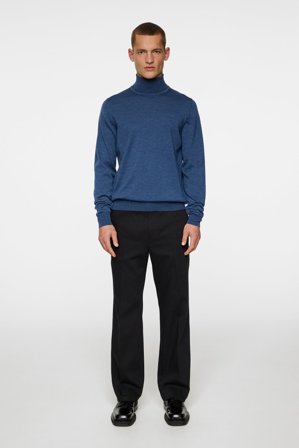 J.Lindeberg - Kaden Merino Turtle Neck - Blue - Man - M
