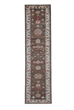 Kazak Ariana Rug 79X302 Runner Brown/Black Wool, Afghanistan