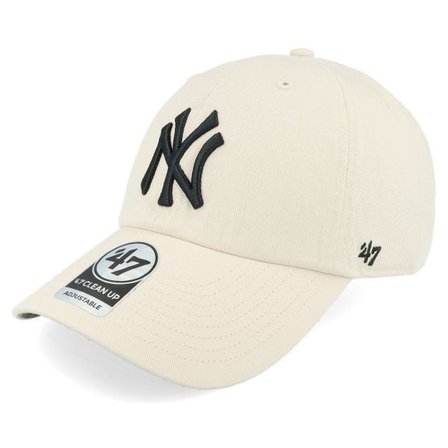47 Brand - MLB Beige unconstructed Keps - New York Yankees Ballpark Camo Clean Up Natural/Black Dad Cap @ Hatstore