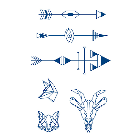 Fruktjuice Tatueringar Kompatibelt Med Blå Papper Halvpermanent Växtbaserad Tatuering 2-pack model 2