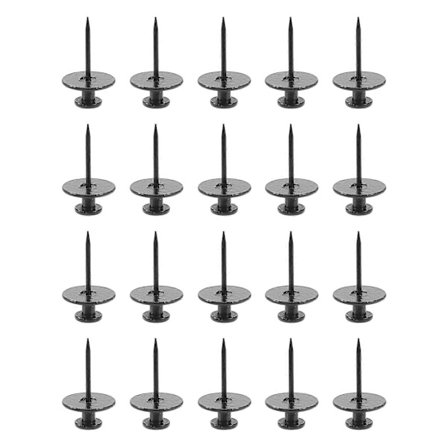 20-pakning Små spiker for bildeoppheng Dobbelthodede bildeopphengspiker Veggspiker for oppheng av bilder (Svart)