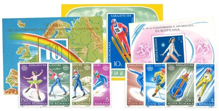 Rumænien - 3 miniark og 1 sæt - Postfrisk
