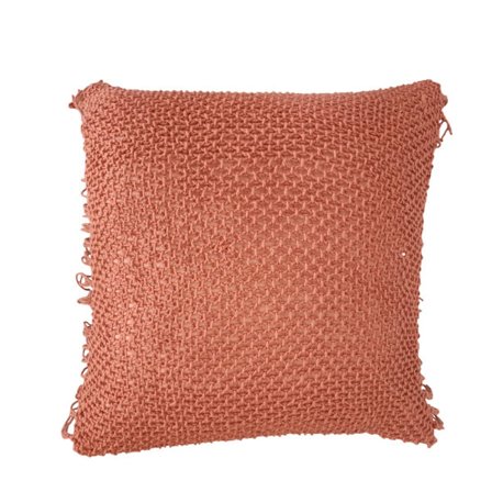 Dekorativ pude 45x45 cm polyester rødbrun