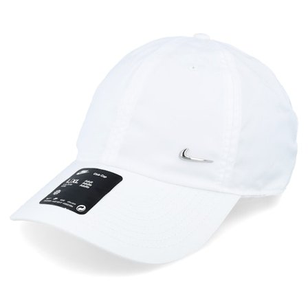 Nike - Bianco unconstructed Cappellino - Club Cap Metal Swoosh White/Metallic Silver Dad Cap @ Hatstore