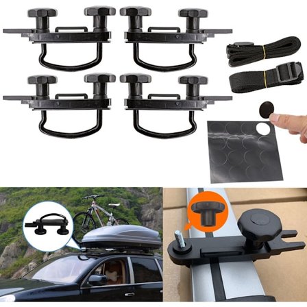 4-osainen yleismallin kattoboksin U-pulttikiinnike - 83 mm sisäleveys, varustettu 8 lukkomutterilla ja 2 hihnalla