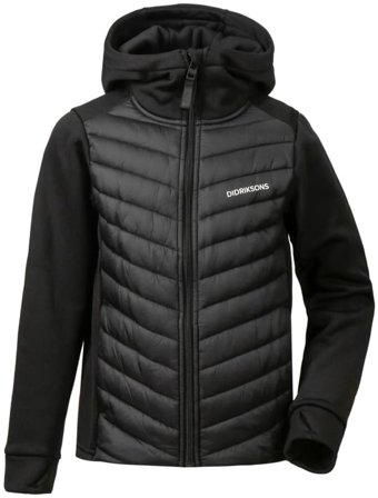 Didriksons Halden Hybrid Boy's Hoodie 4 Children middle-layer synthetic jackets Black 150