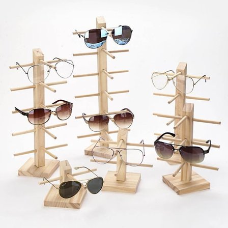 Stk Tresolbrille Display Stativ Hylle Tre Slitesterk Brille Show Stand Holder