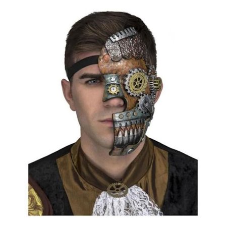 Steampunk Halvmaske med Lejer - Disfrazzes - One Size - Flerfarvet