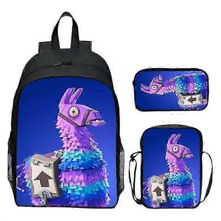 3 stk. FORTNITE 3D Print Rygsæksæt til Drenge Piger, Børne Skoletaske, Studenter Rygsæk, Børne Skoletaske Mochilas kun rygsæk multi