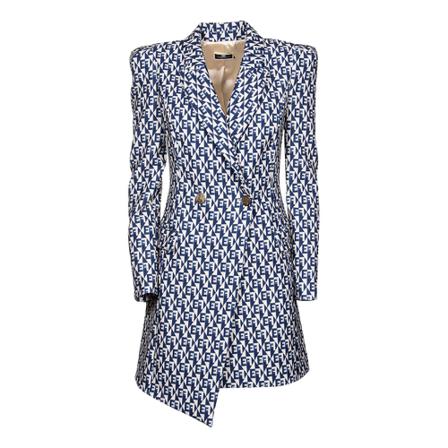 Elisabetta Franchi Double-Breasted Coats Blå, Dame Uldfrakker